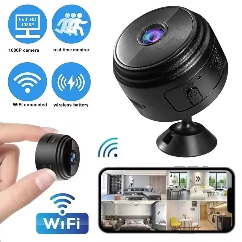Home Cinema Wireless - กล้องมินิ A9 1080P WiFi กล้องวงจรปิดอัจฉริยะพร้อมเซ็นเซอร์ กล้องวิดีโอเว็บสำหรับความปลอดภัยในบ้าน