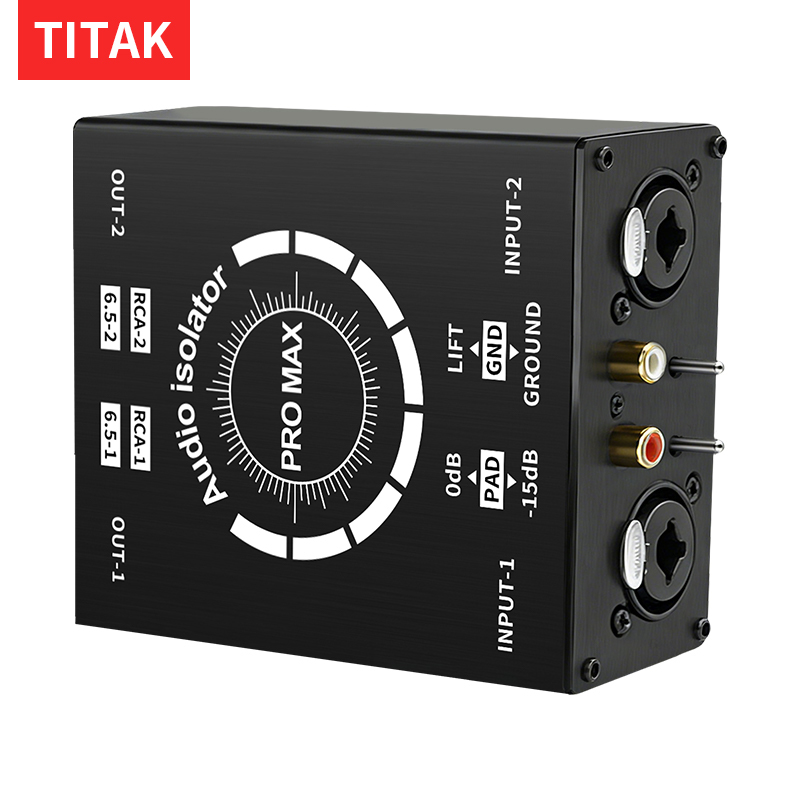 Audio Home Cinema - กล่องแยกสัญญาณเสียงแบบ 3 พิน XLR/RCA/TS/TRS สำหรับกำจัดสัญญาณรบกวนจากสายดิน ใช้งานได้หลากหลาย