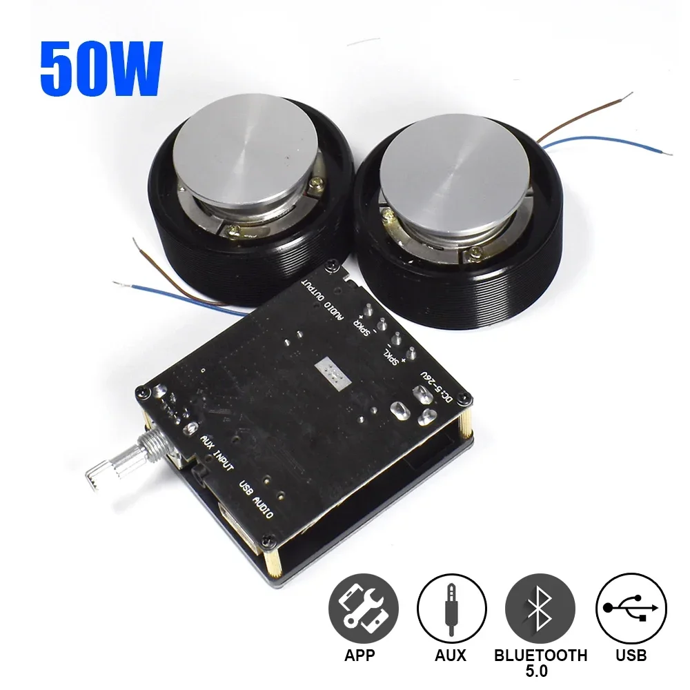 Audio Home Cinema - 1 ชุด 50W 2.0 HIFI การสั่นสะเทือนลําโพงสเตอริโอแบบพกพาลําโพงบลูทูธ