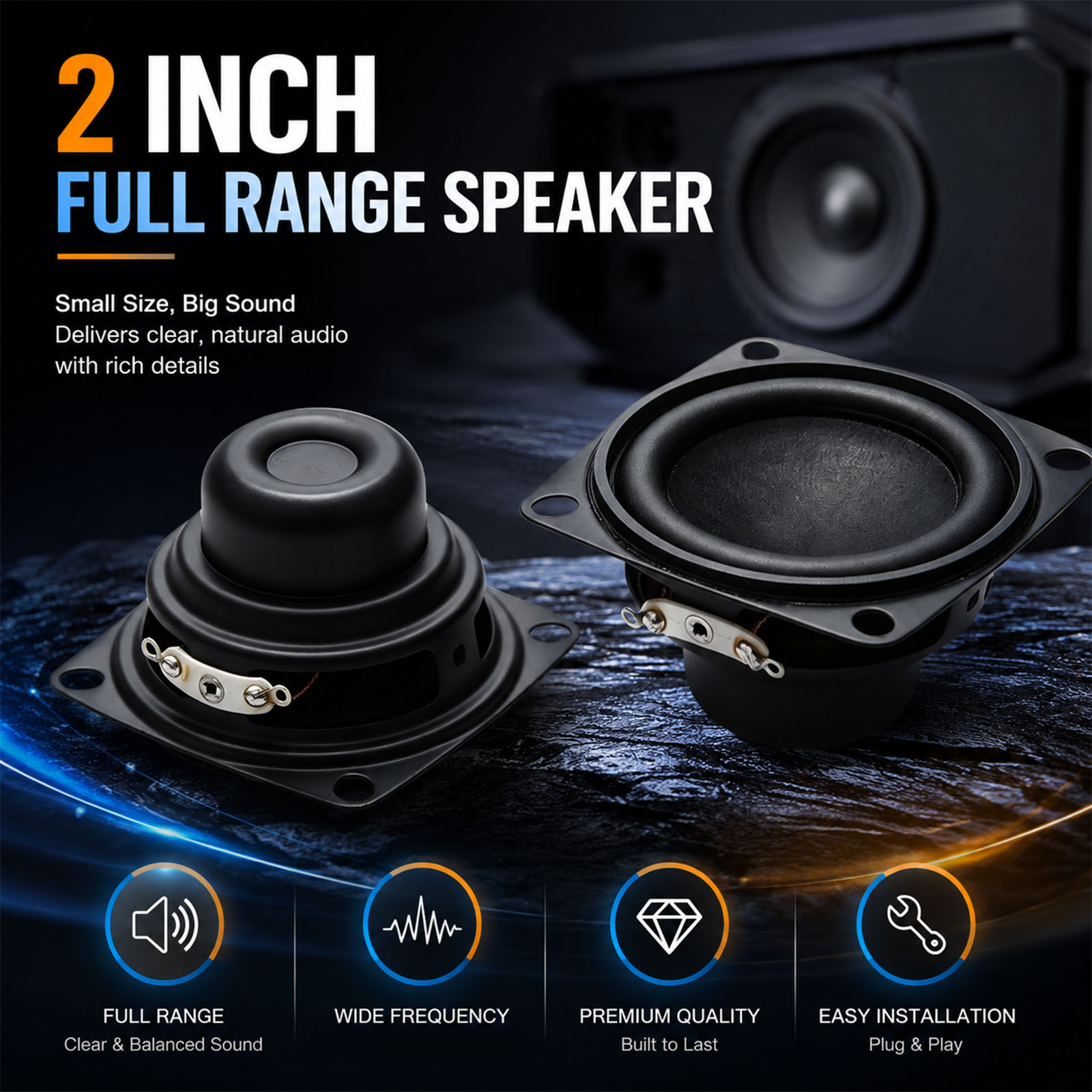 2Pcs 2นิ้ว Mini แบบพกพาลำโพง4O - Home Cinema Jbl บทวิจารณ์และราคา